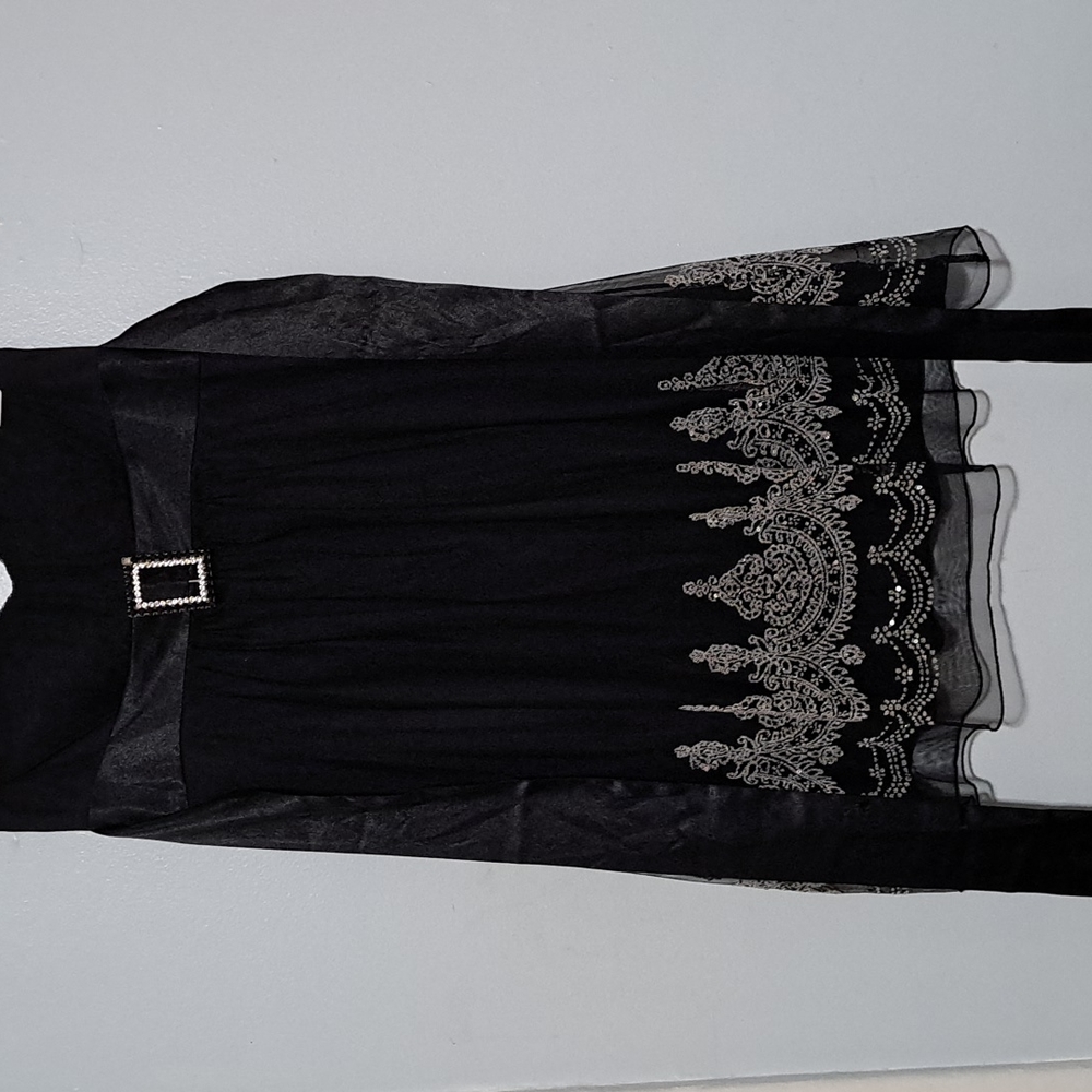 Holiday Teeze Me M Black strapless with tie back and intriguing design
